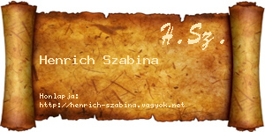 Henrich Szabina névjegykártya